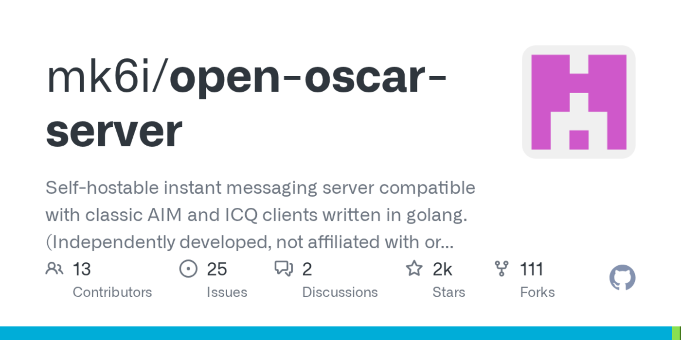 open oscar server opensource server compatible with aim and icq clients