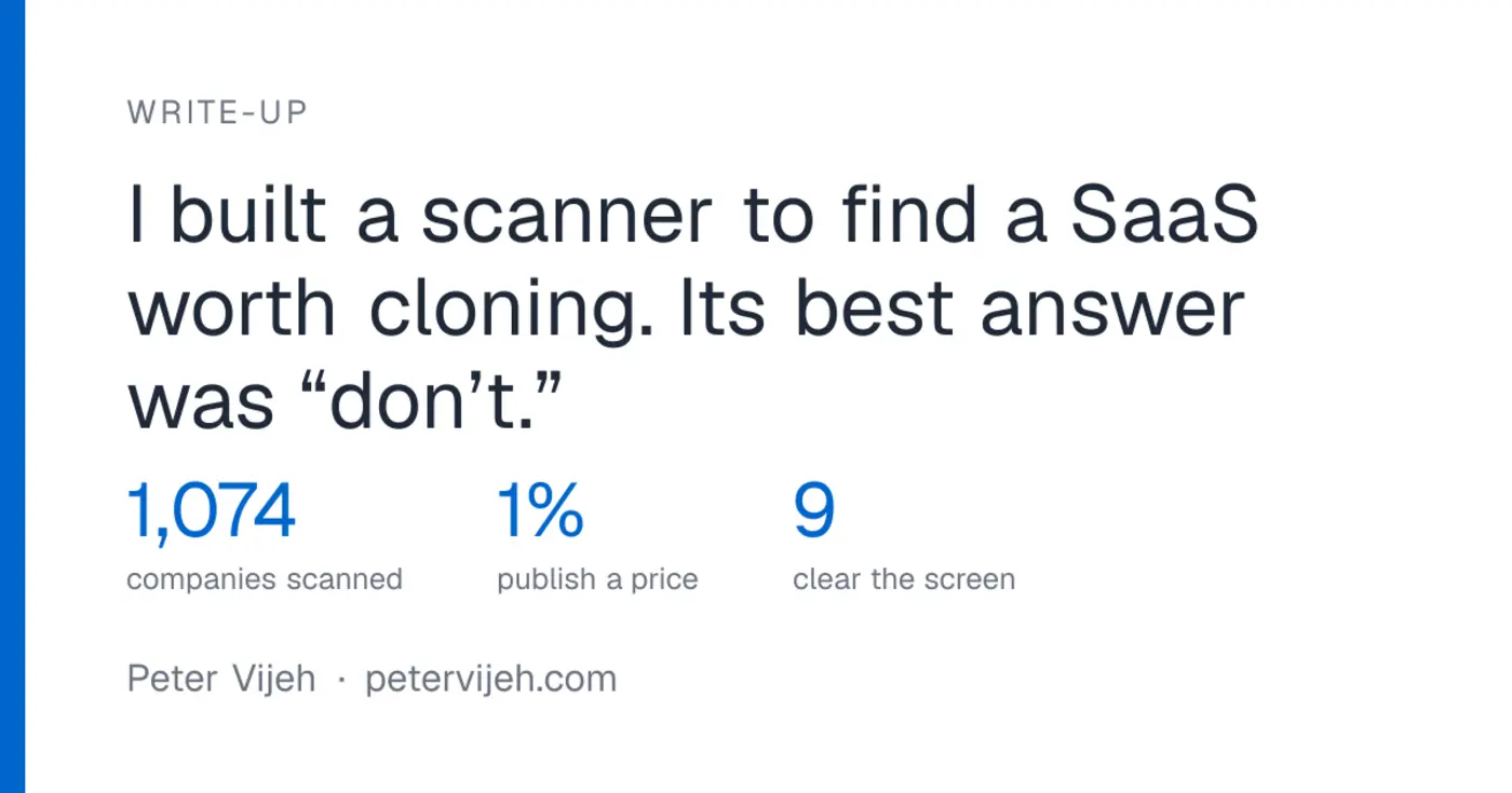 i built a scanner to find a saas worth cloning its best answer was quotdonx27tquot