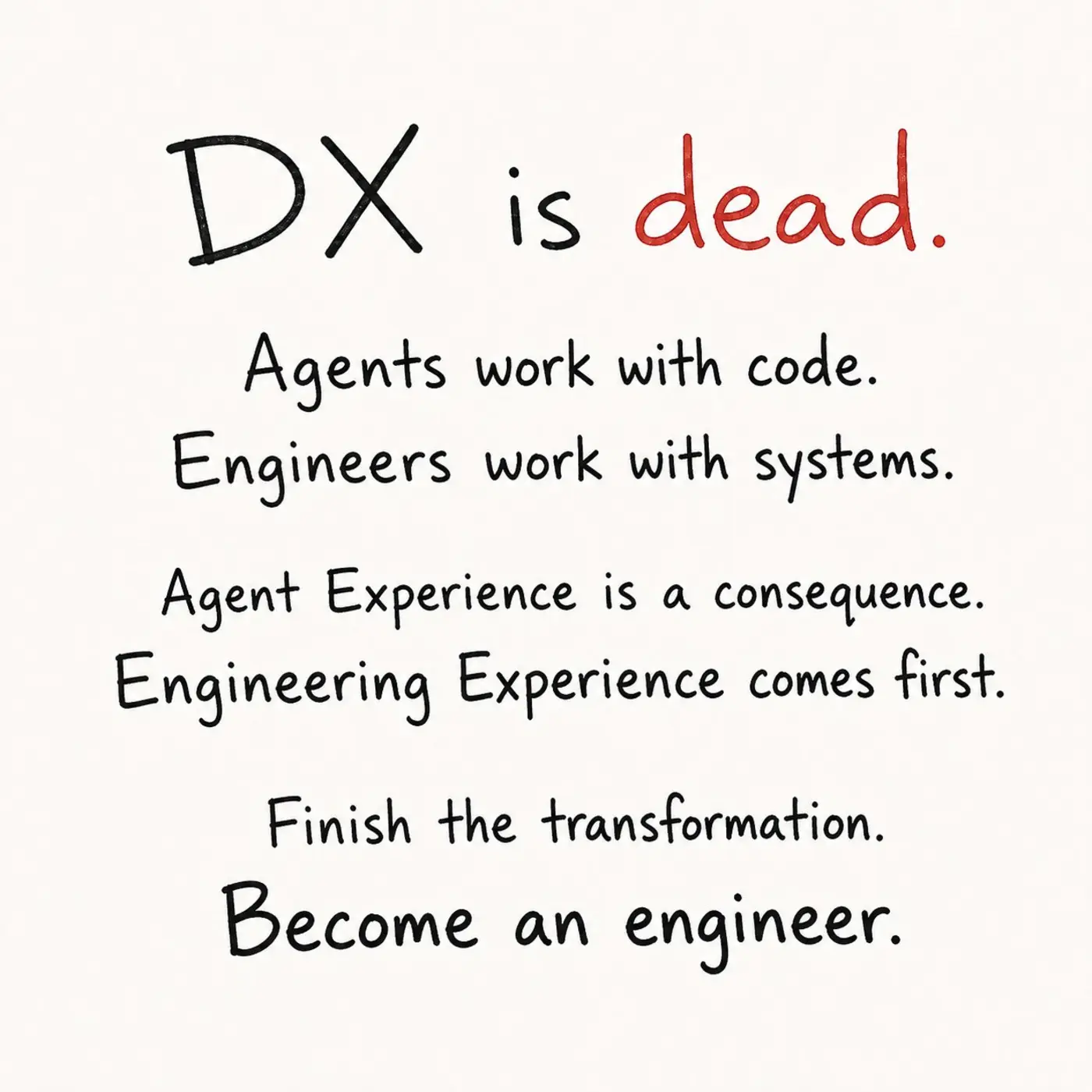 developer experience should become engineering experience