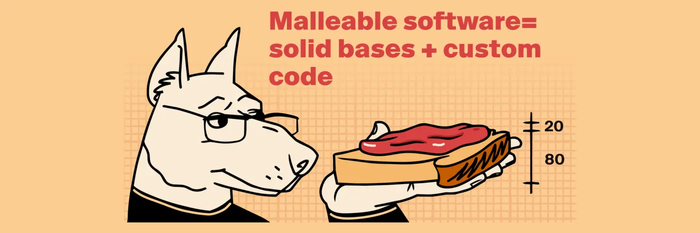 malleable software solid bases and custom code
