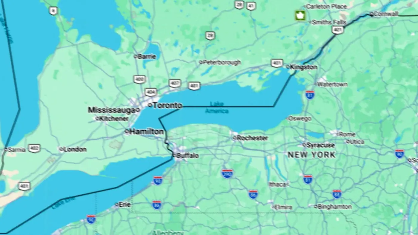 lake america shows up on canadian websites after google maps update video