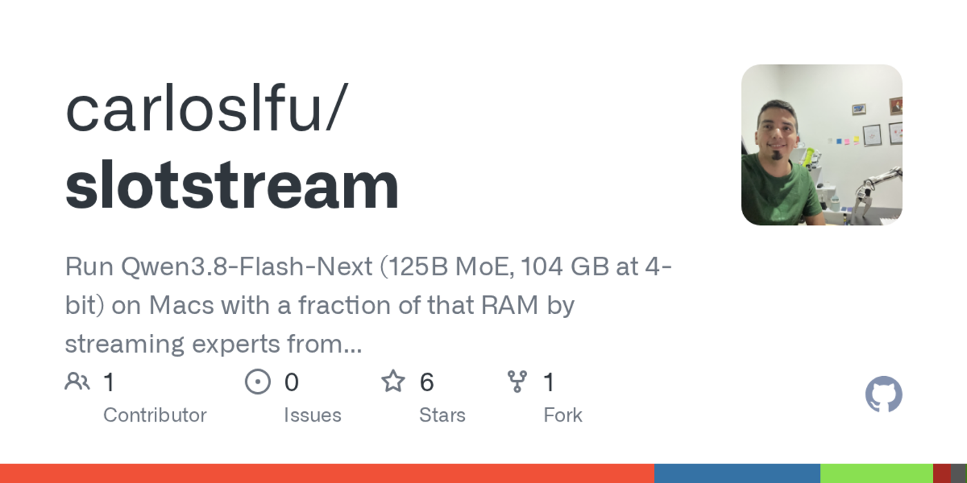 show hn running 104gb qwen38flashnext on 48gb mac with at 12 toks