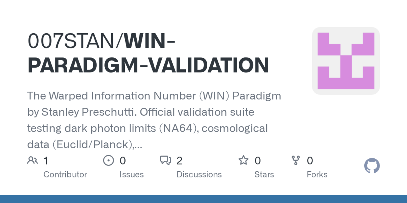 open source python validation suite for the win paradigm