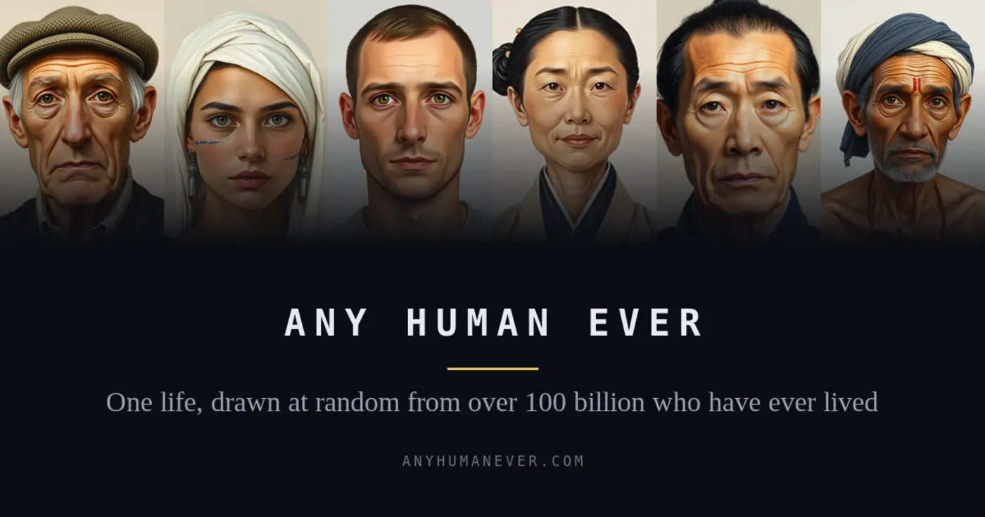 any human ever one life drawn at random from all who have ever lived