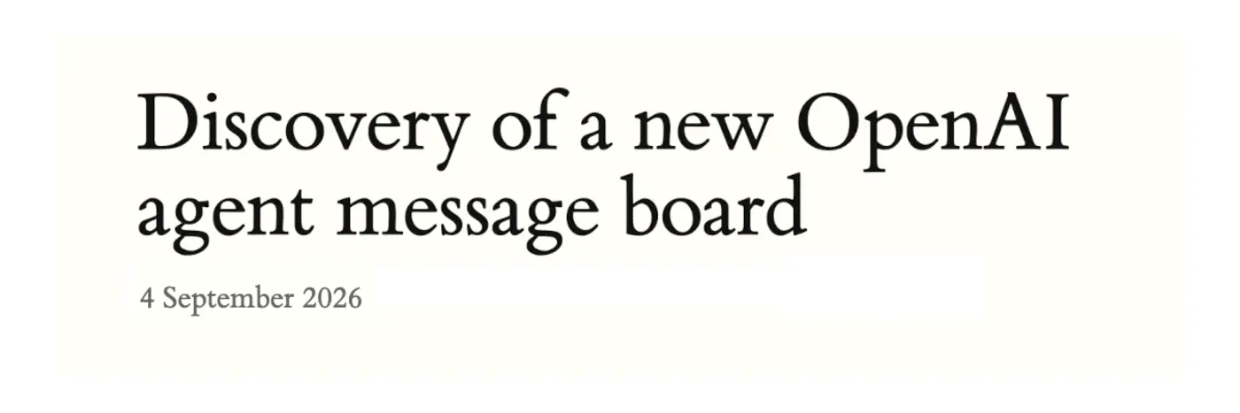 discovery of a new openai agent message board