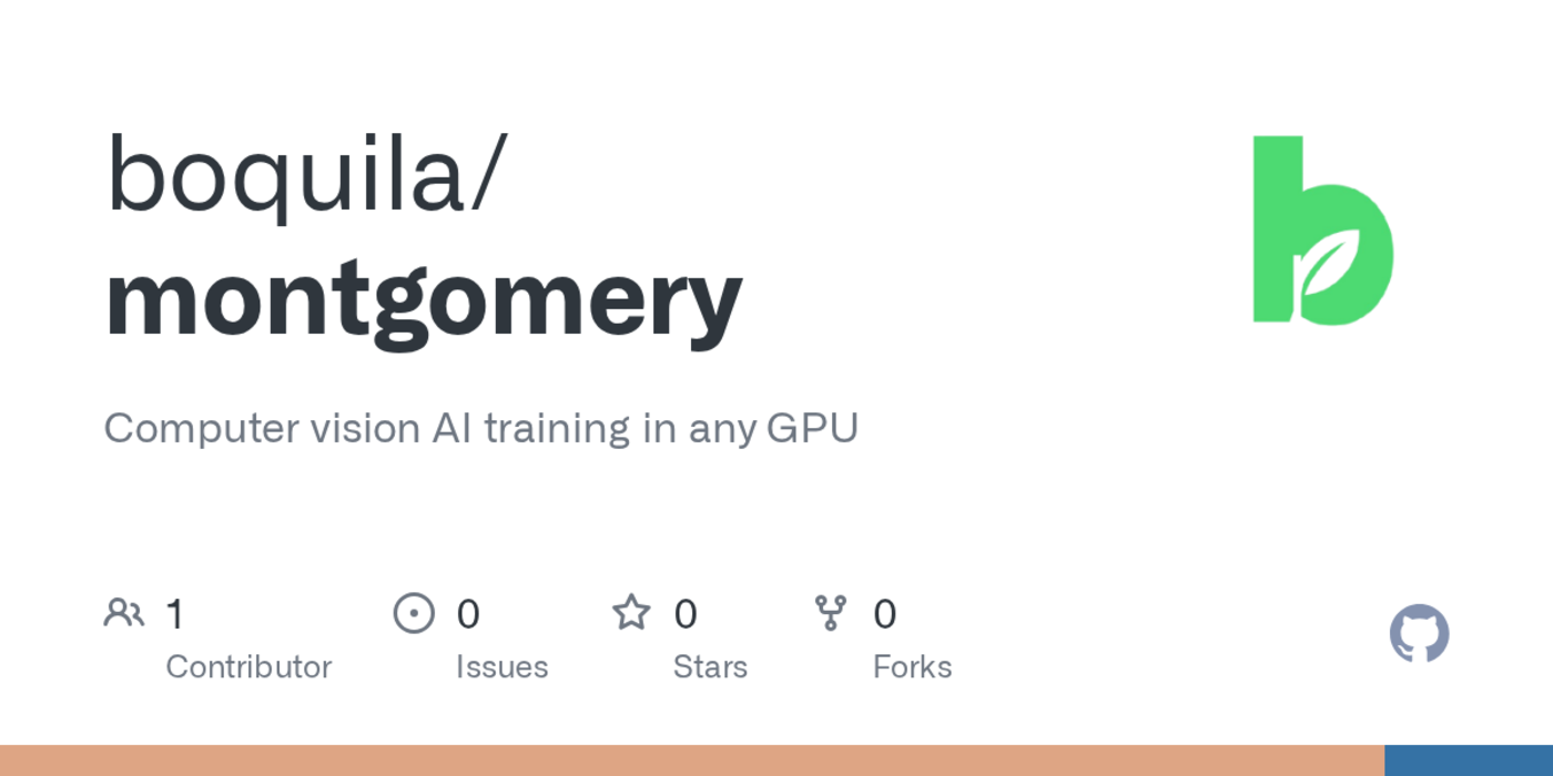 montgomery v01 computer vision ai training in any gpu