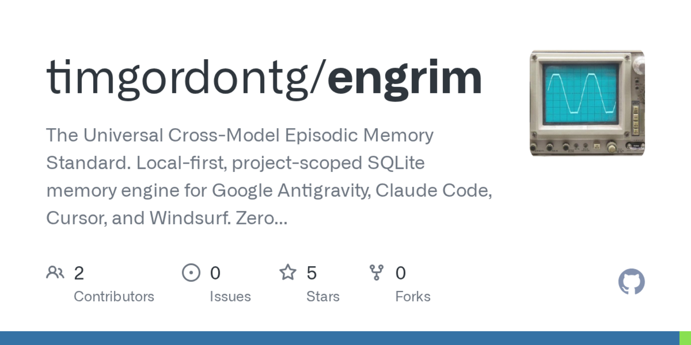 show hn engrim a universal localfirst sqlite memory engine for ai clis