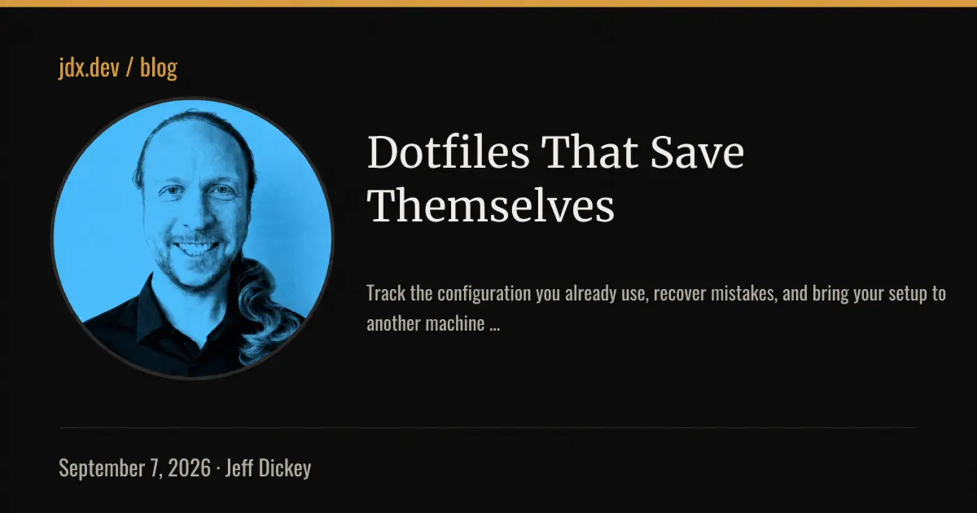 dotfiles that save themselves jdx
