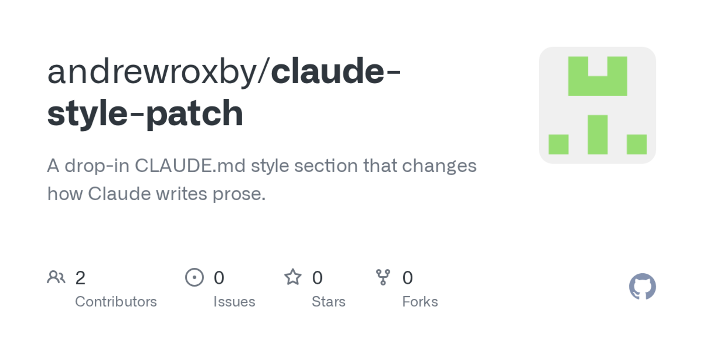 show hn claude style patch a dropin claudemd section for improving claudish
