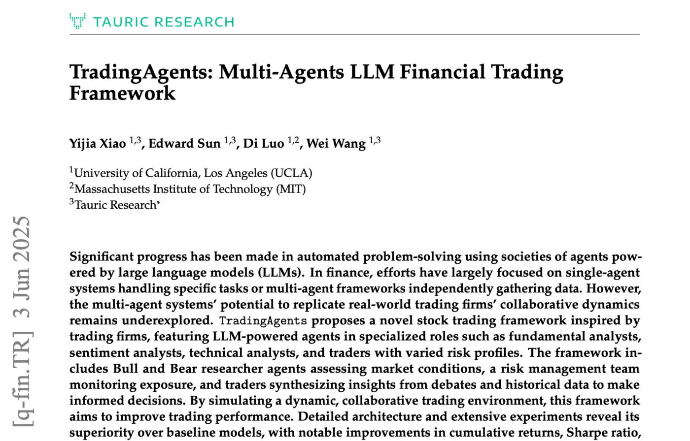 multiagents llm financial trading framework