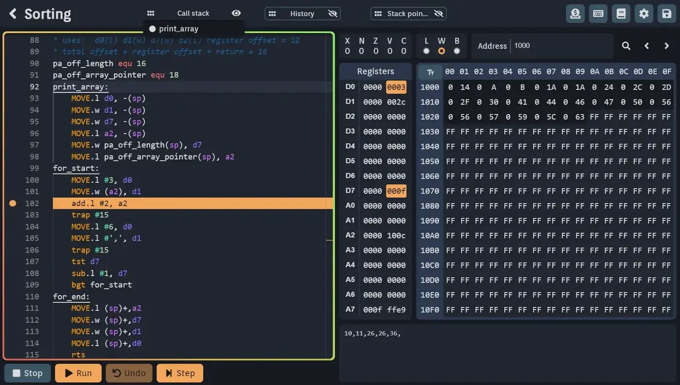 show hn a browser ide for m68000 z80 assembly and more with graphics