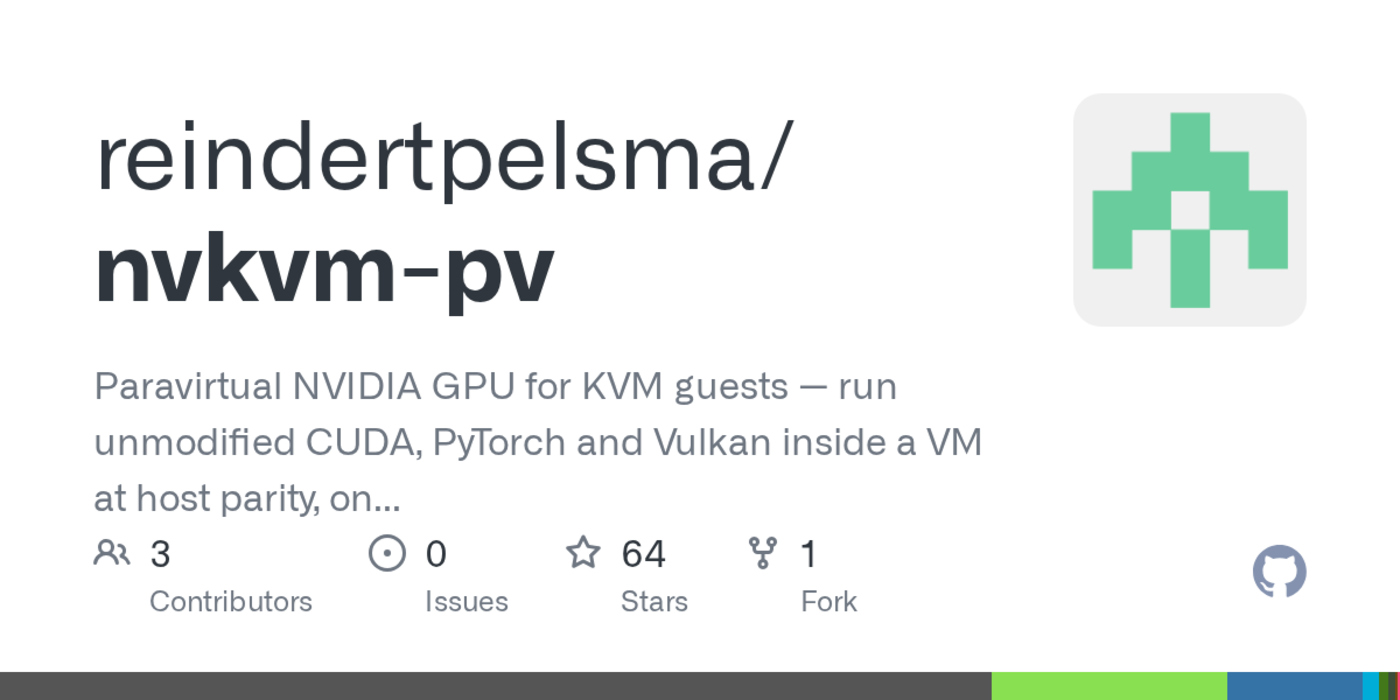 show hn cudagraphics in qemukvm vms without passing the nvidia card to them