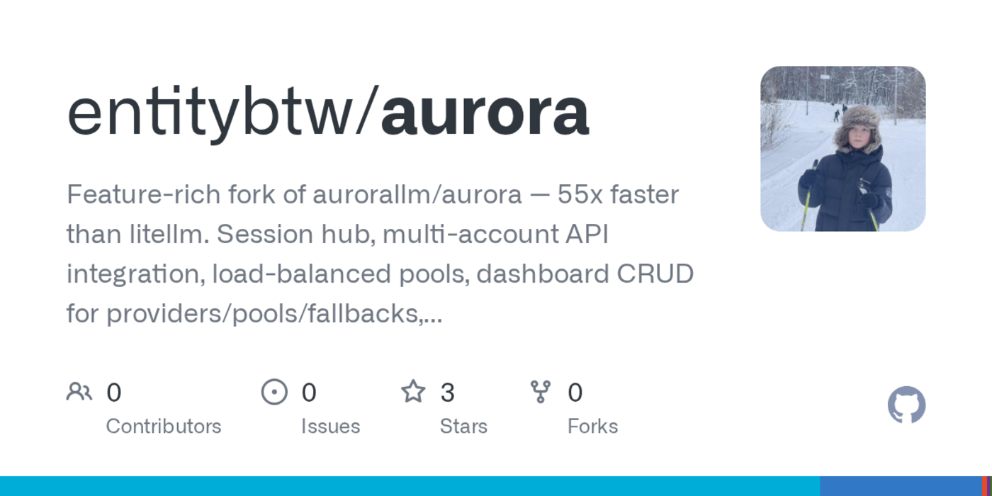 aurora ai gateway fork for multiip setups 55x faster than litellm