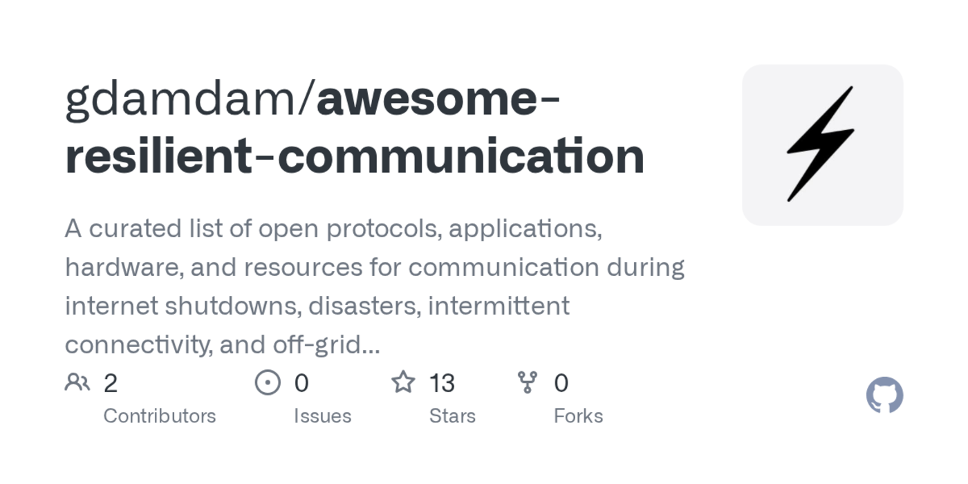 curated list of communication tools that work during internet blackout
