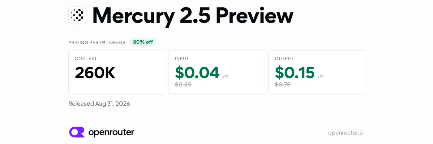 inception launches mercury 25 the next tier of intelligence for diffusion llms