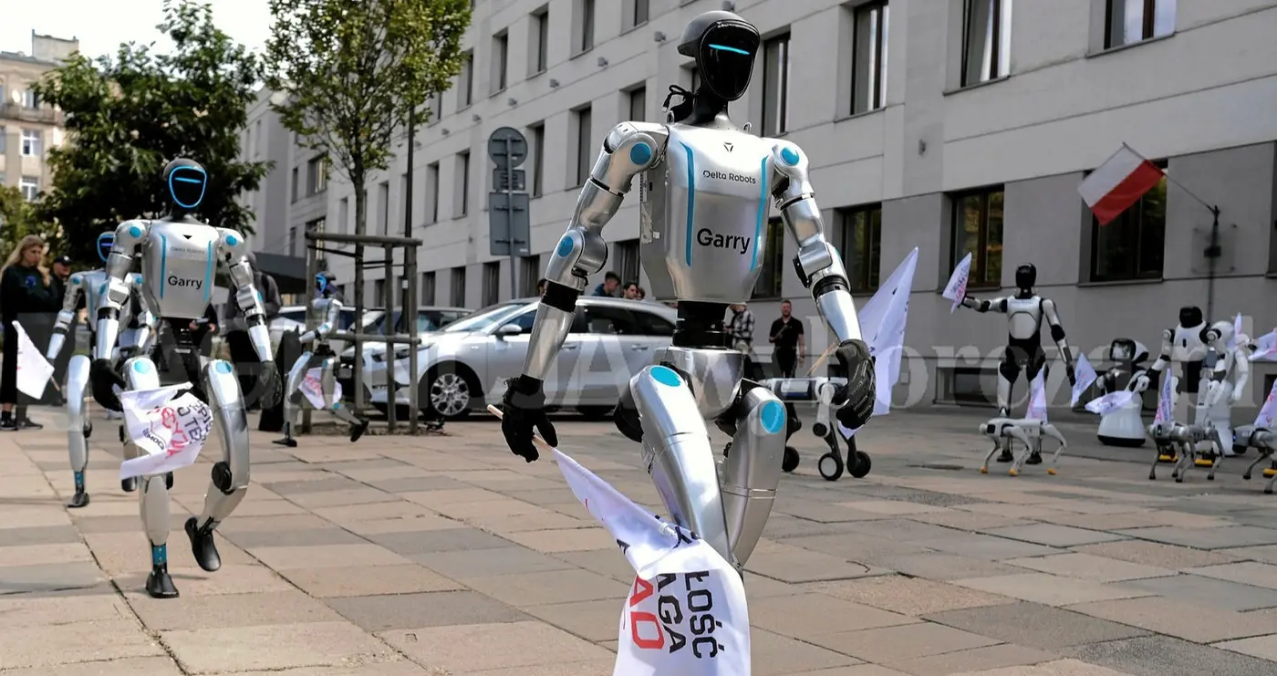 robots quotprotestquot in warsaw to demand regulation of ai and automation