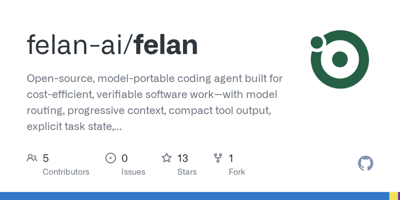 show hn felan an open source coding agent focused on efficiency