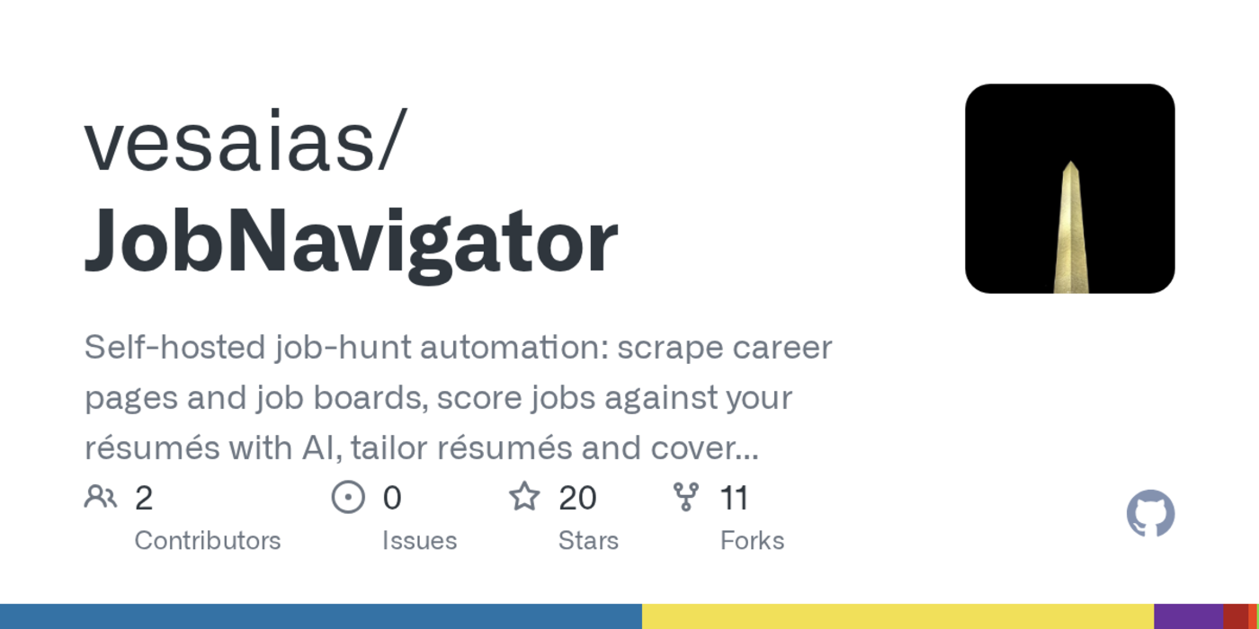 a selfhosted job search suite jobnavigator