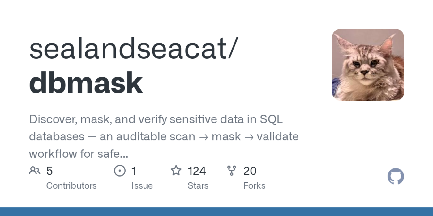 show hn dbmask discover mask and verify sensitive data in sql databases