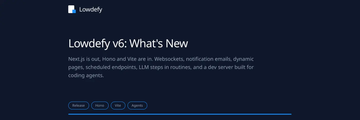 lowdefy v6 websockets notifications crons mcps agentic code tools