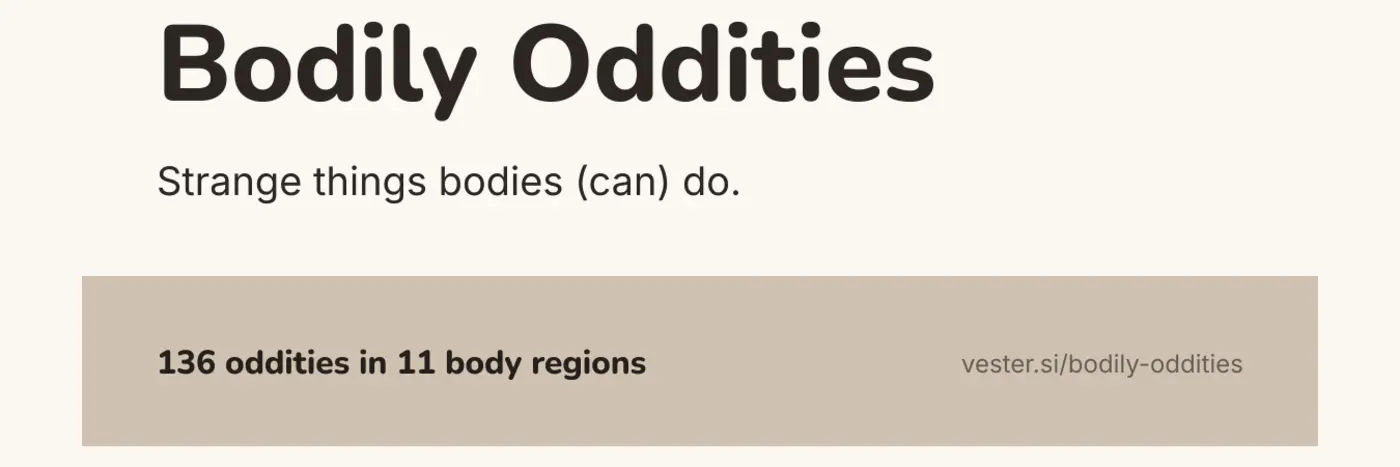 bodily oddities