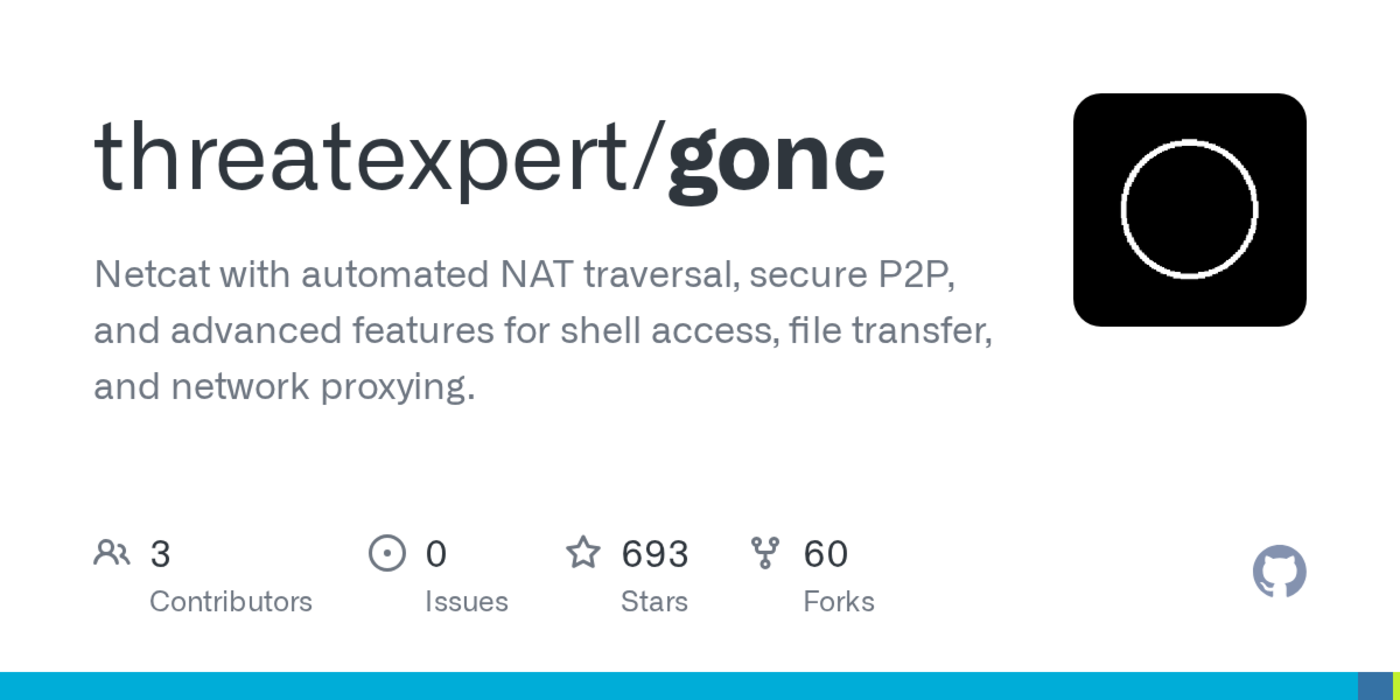 gonc netcat with p2p nat traversal