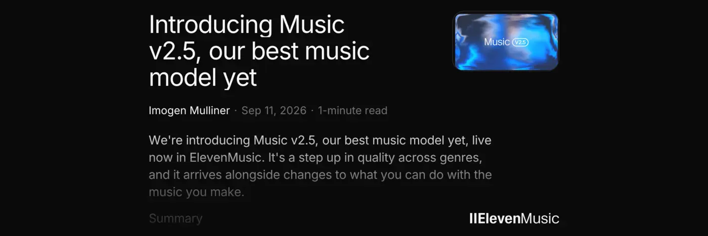 elevenlabs music v25