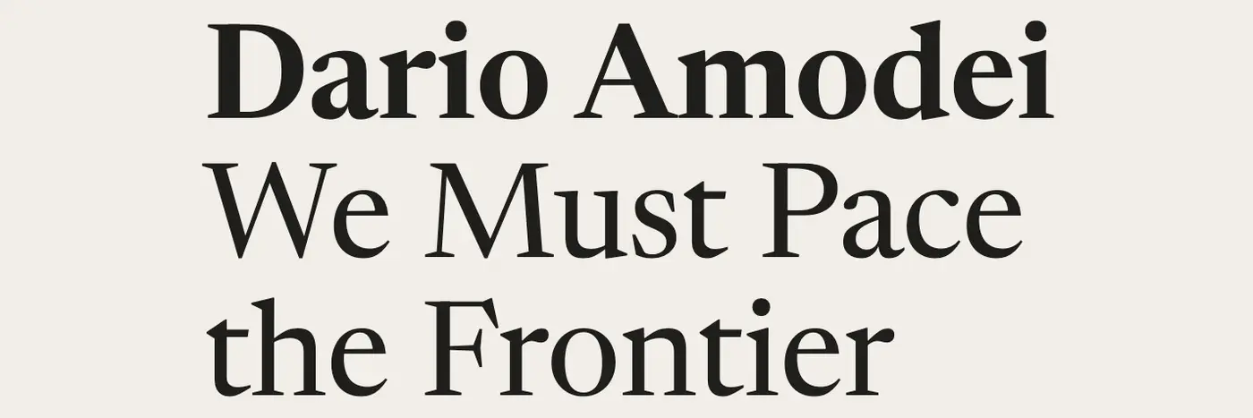 we must pace the frontier