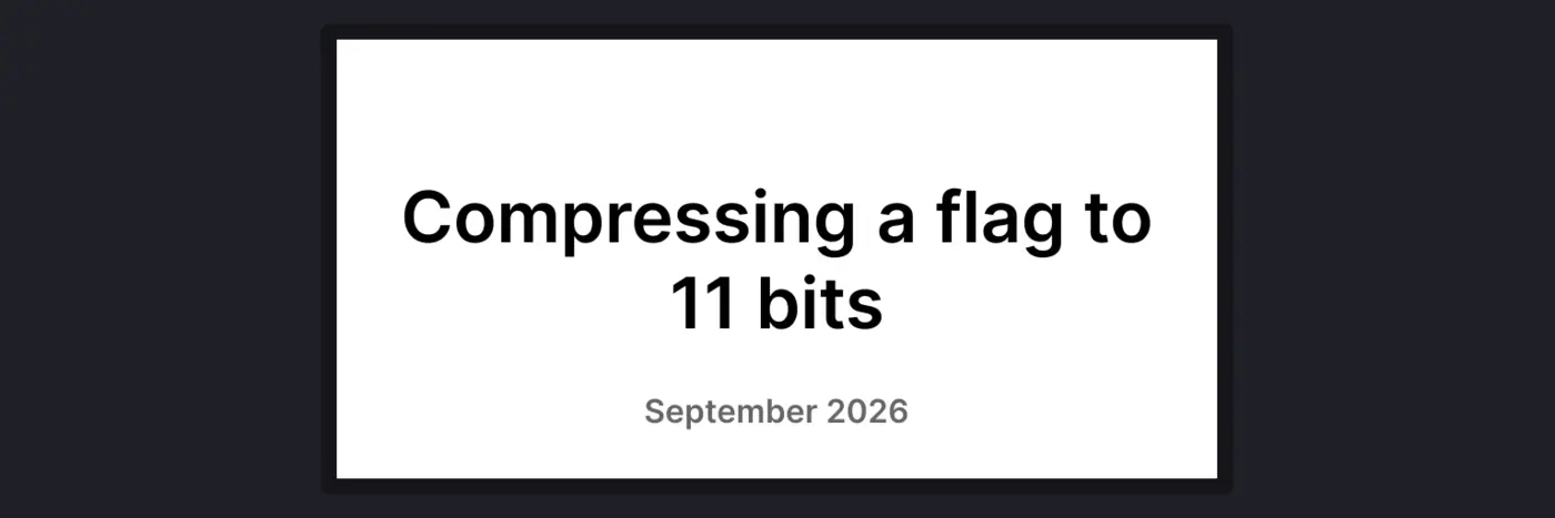 compressing a flag to 11 bits