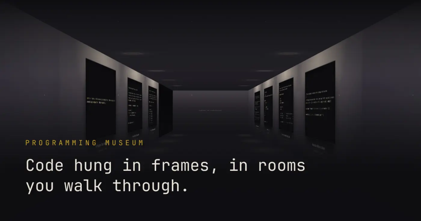 show hn a museum of source code in rooms you can walk through