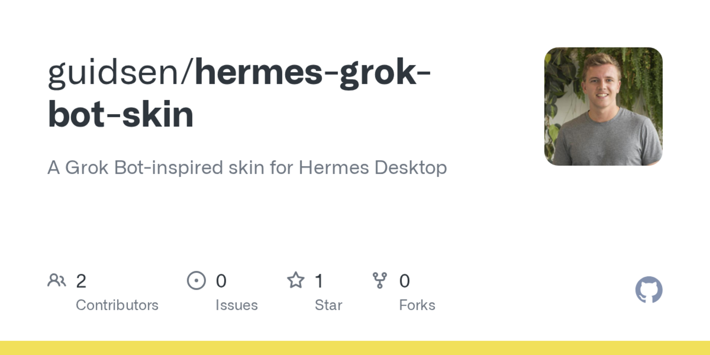 i built a grok bot inspired theme for hermes desktop client
