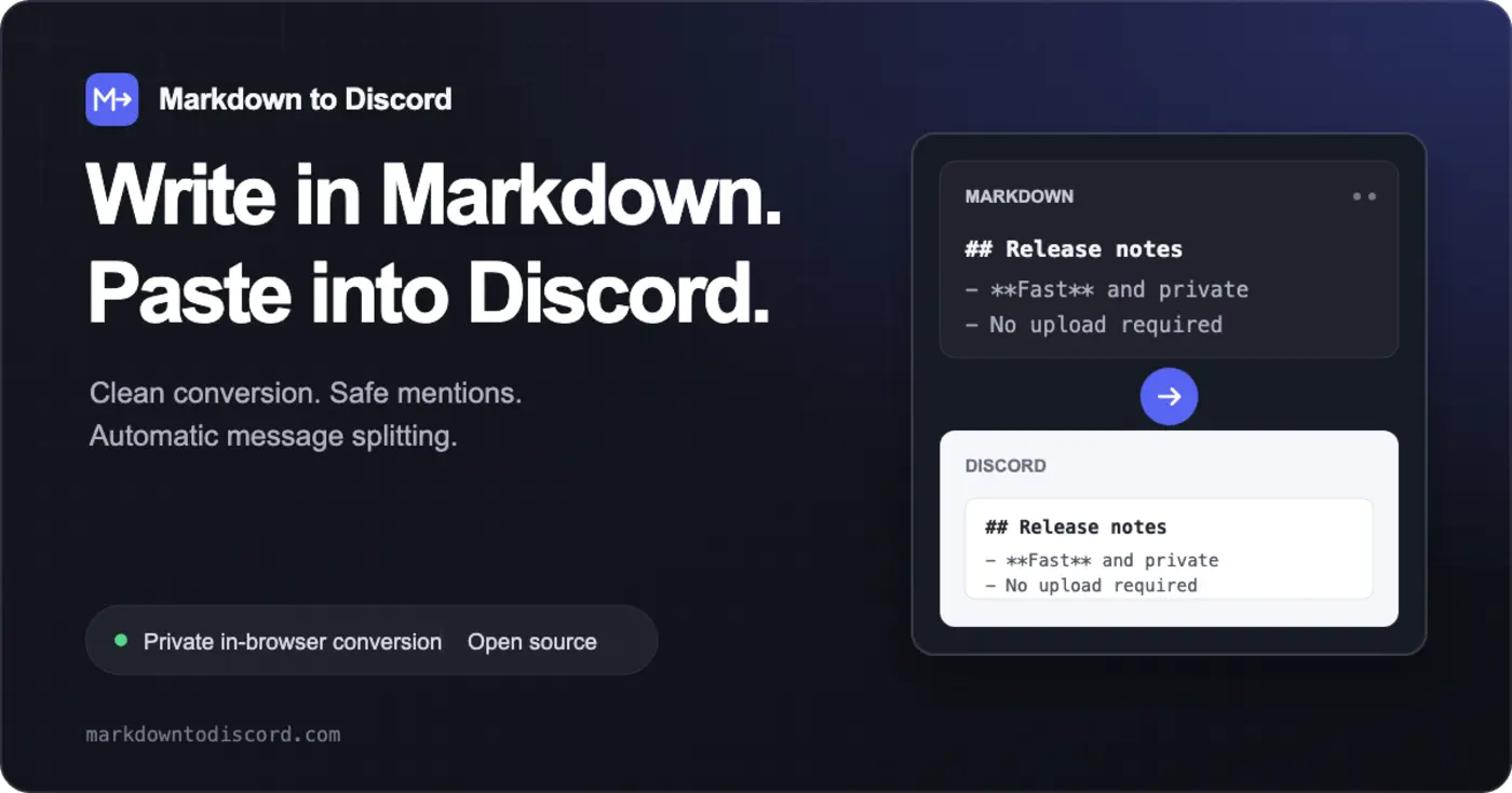 convert your chatbotx27s markdown to discordcomplaint markdown