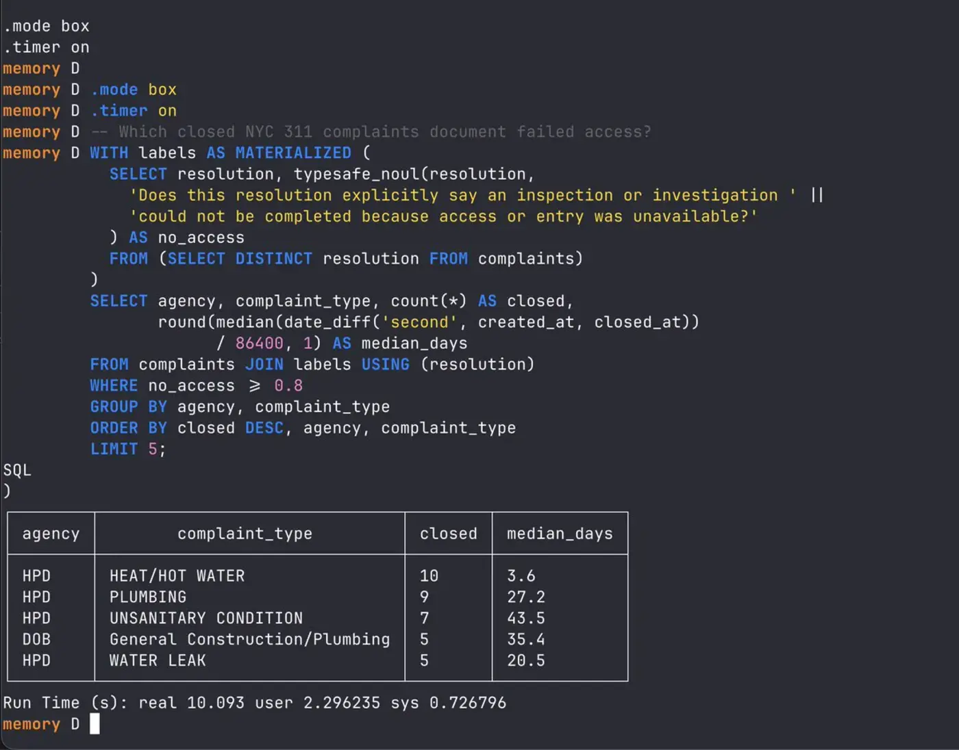a duckdb extension where you can use jev to do quick classification of rows
