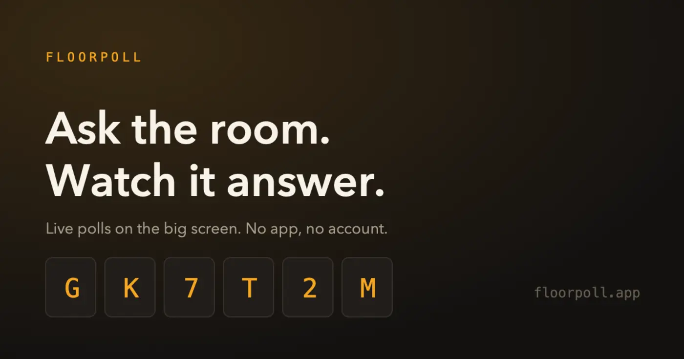 floorpoll live polls your audience joins in one tap no app needed