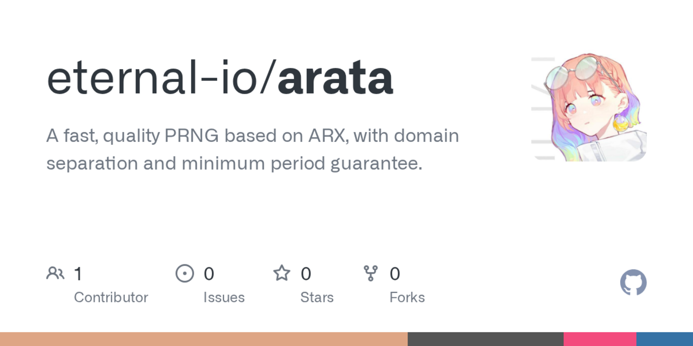 arata a fine prng based on arx with domain separation and min period guarantee
