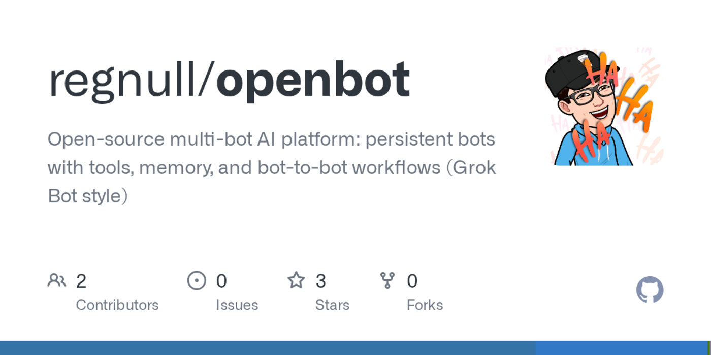 show hn openbot open source framework similar to grok bot