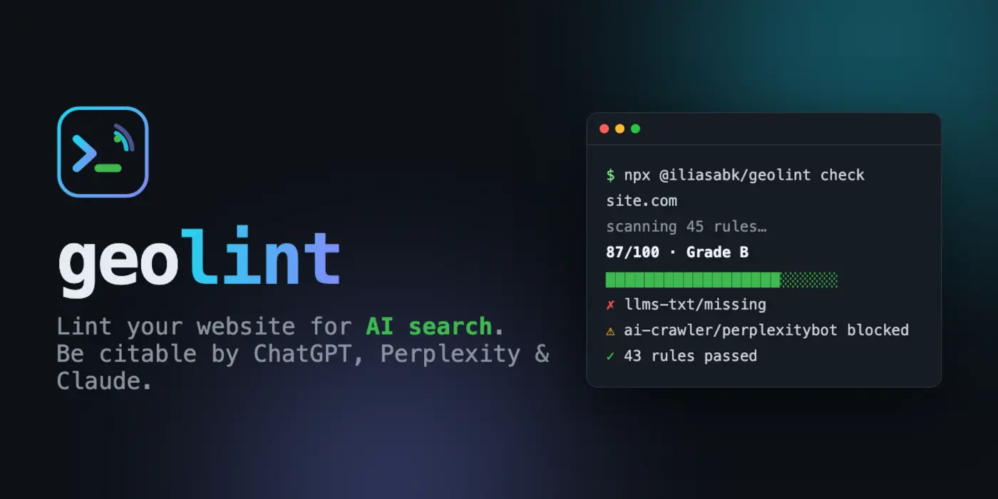 geolint eslint for ai search