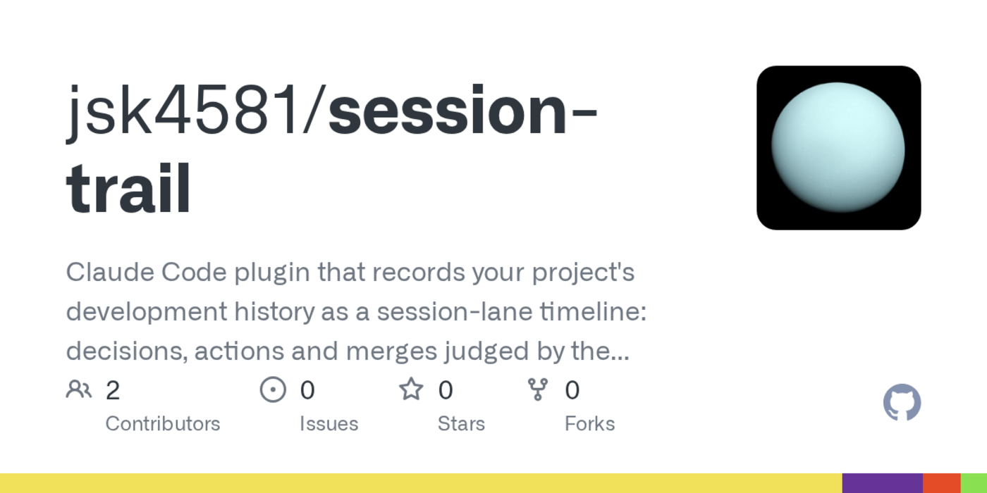show hn sessiontrail a timeline of your project not a graph of your code