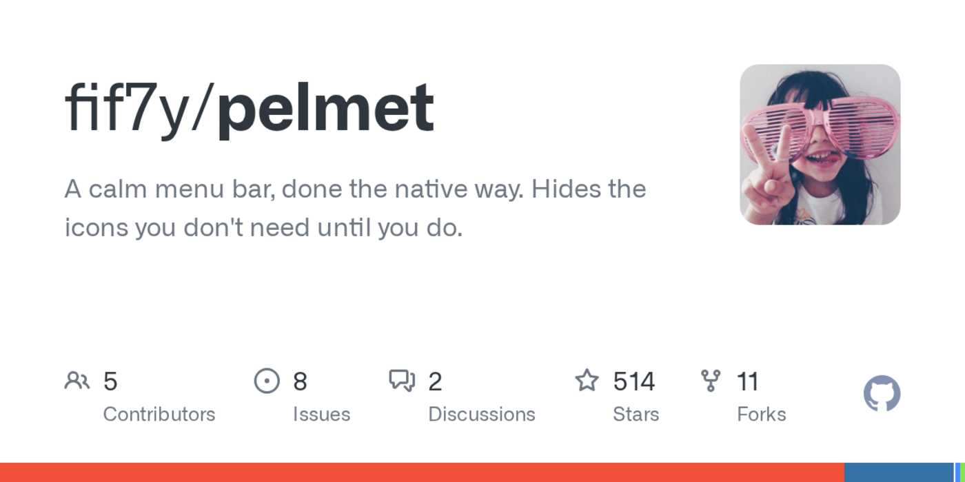 show hn pelmet menu bar manager for macos 27 that hides icons on demand