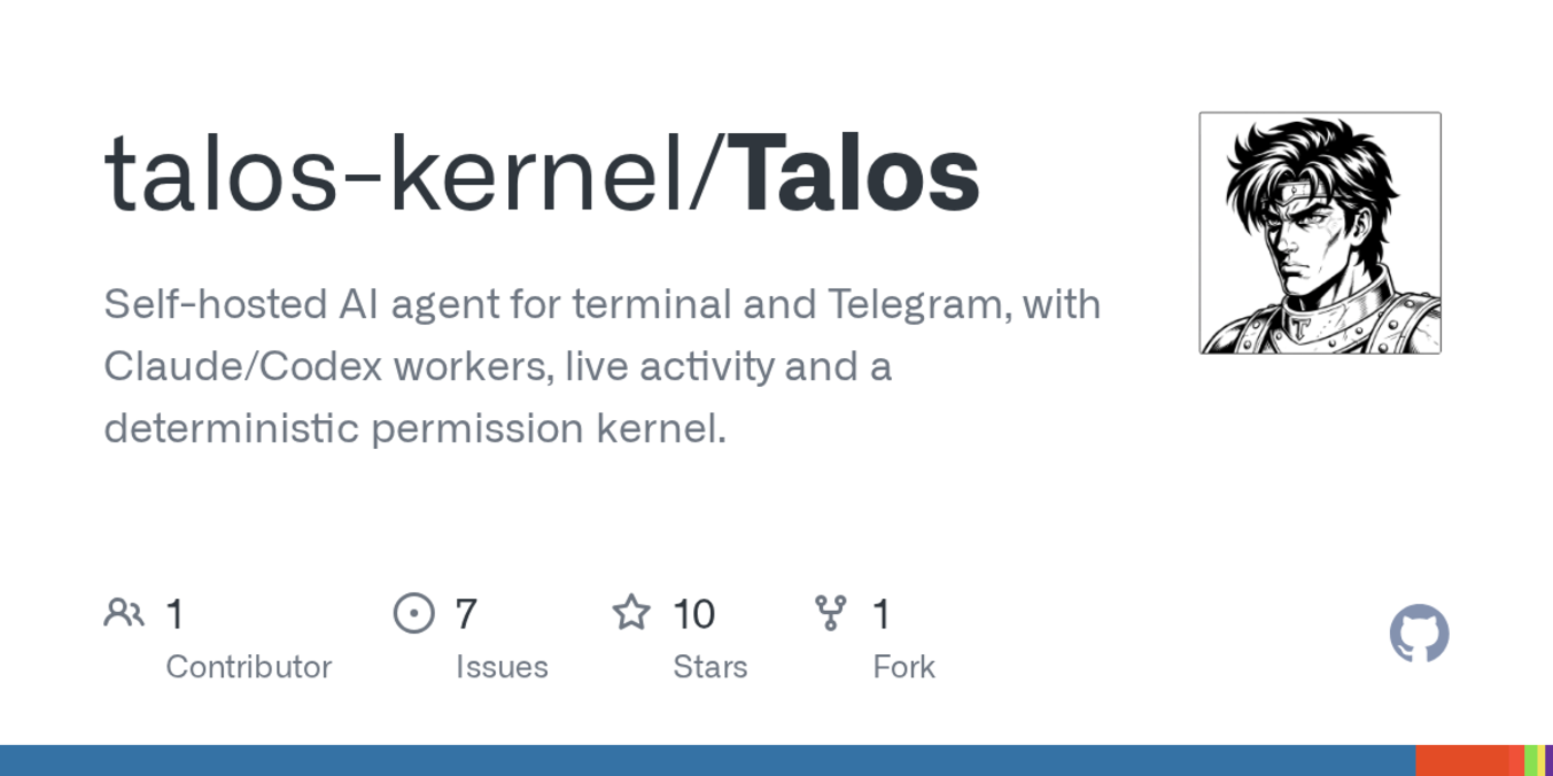 show hn talos a personal agent whose kernel gates every tool call
