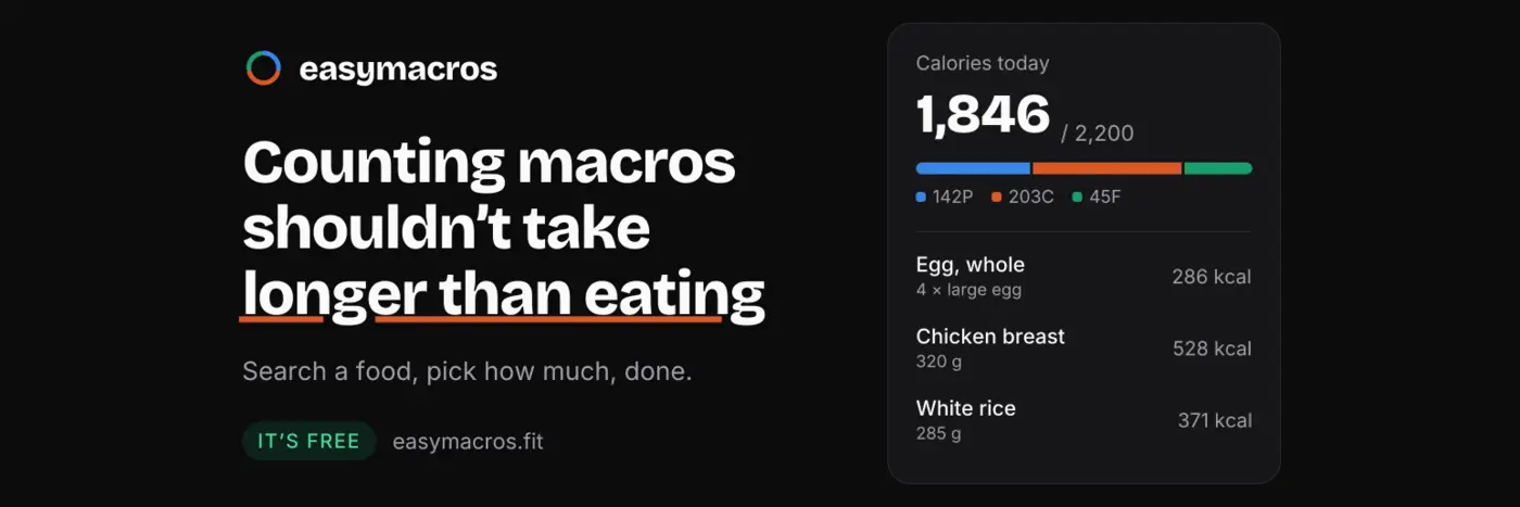 show hn easymacros free calorie and macro tracker no ads no subscription