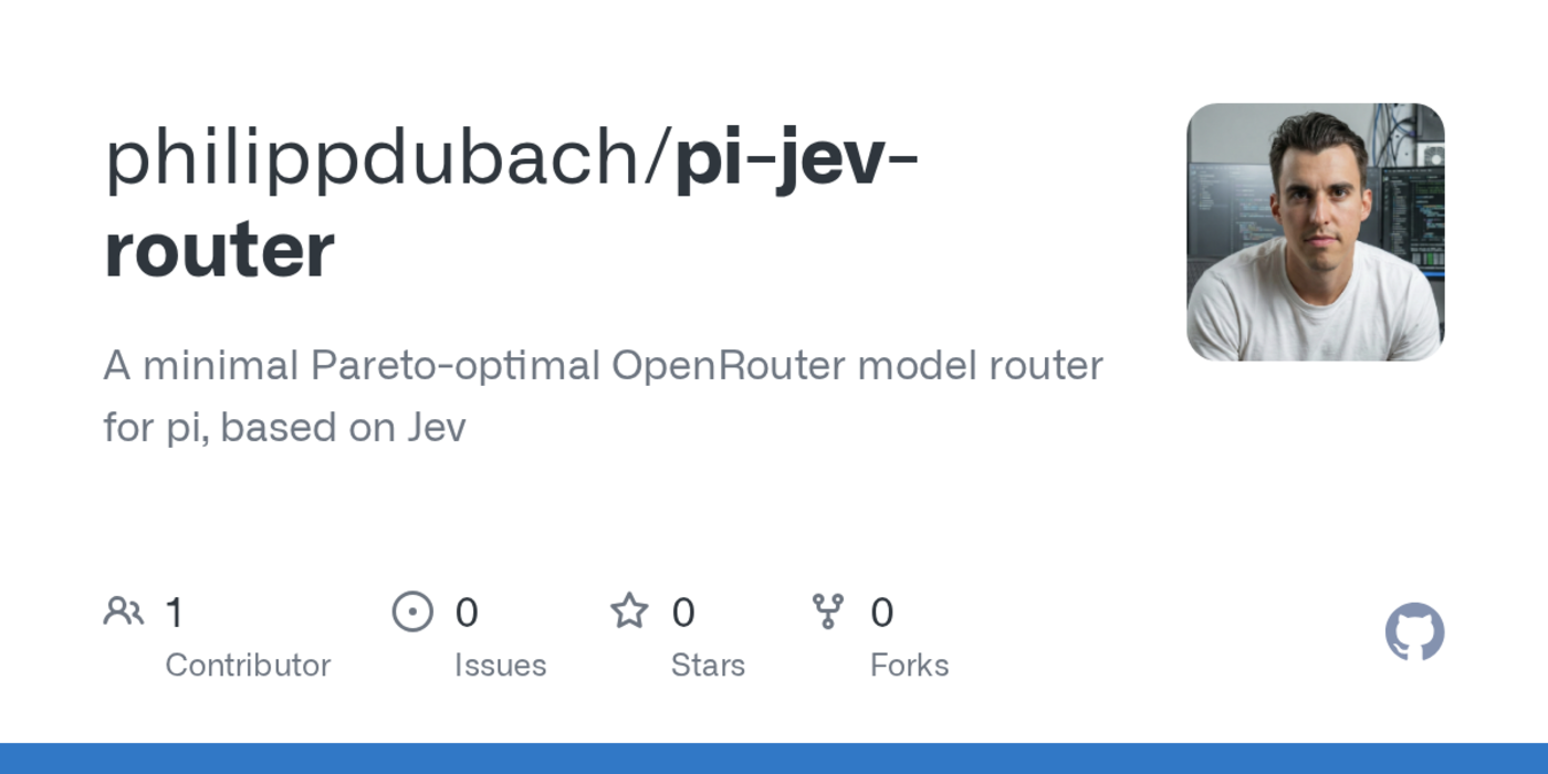show hn a minimal paretooptimal openrouter model router for pi based on jev