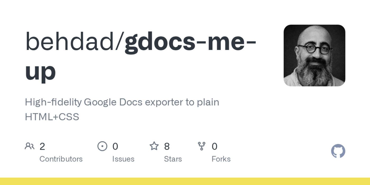 show hn gdocsmeup a highfidelity google docs exporter