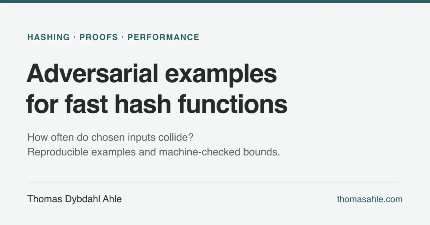 adversarial examples for fast hash functions