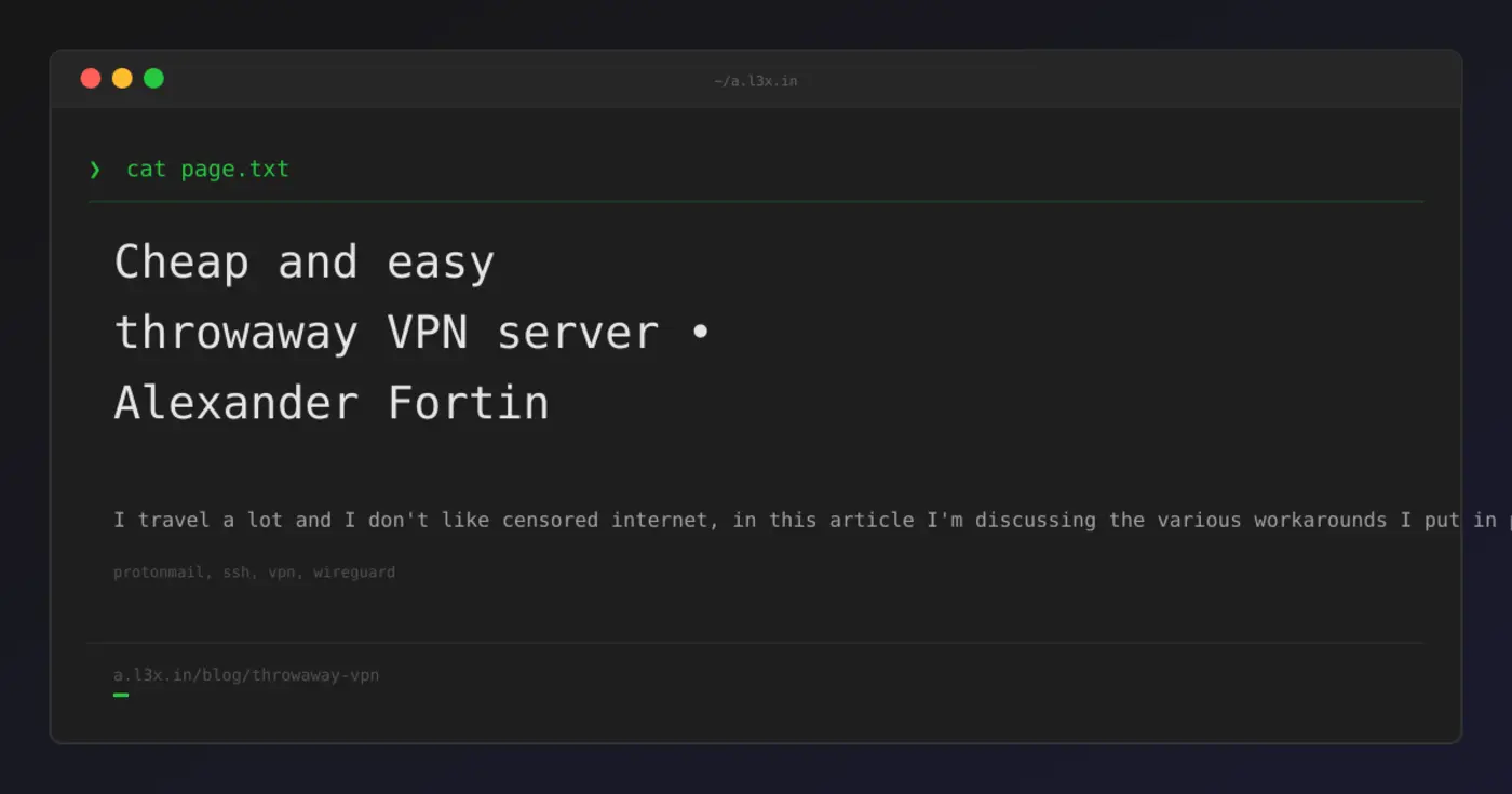 show hn cheap and easy throwaway vpn server