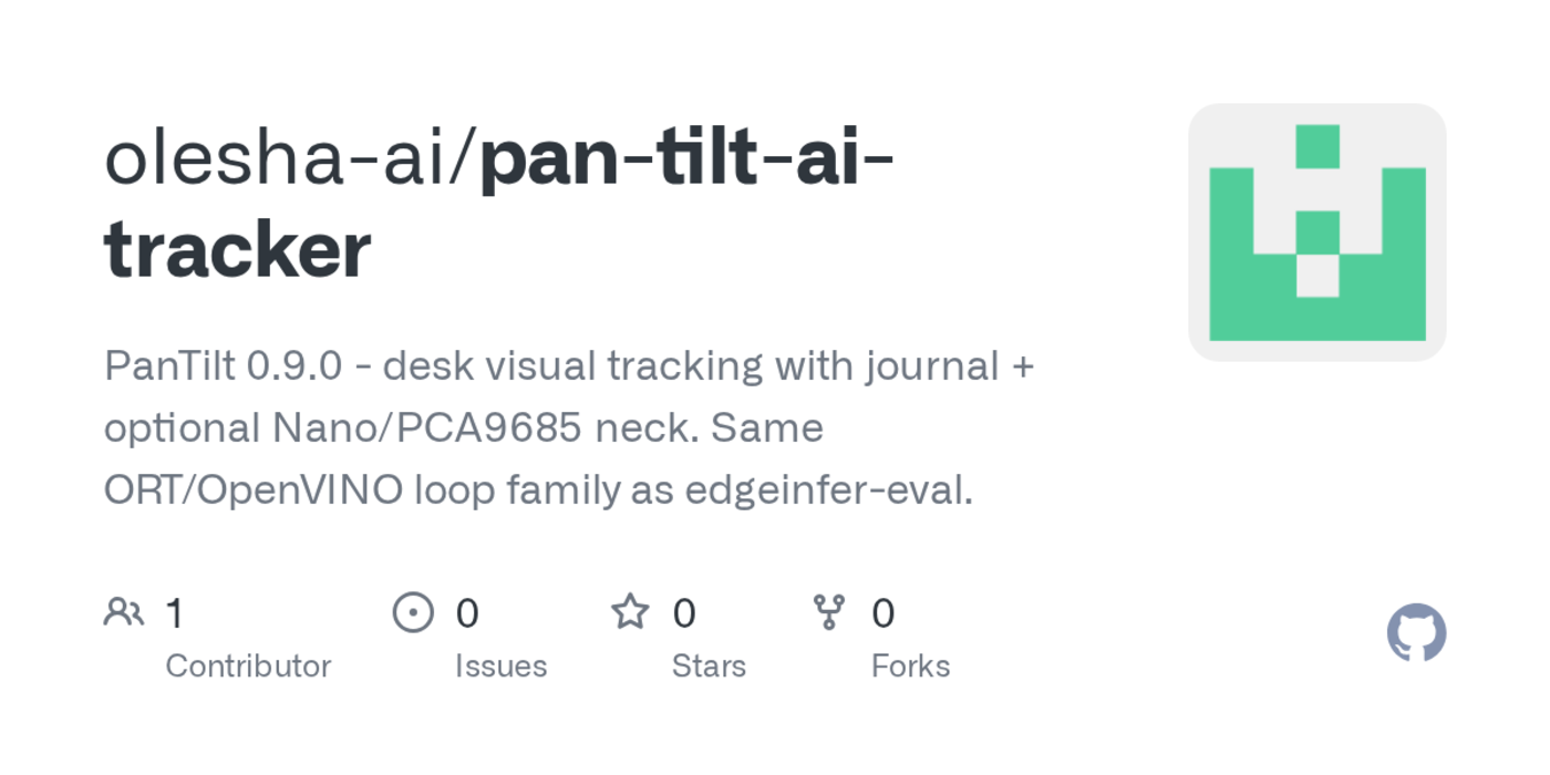 pantiltdesk pantilt tracker on nimortopenvinonanoi debug on apples