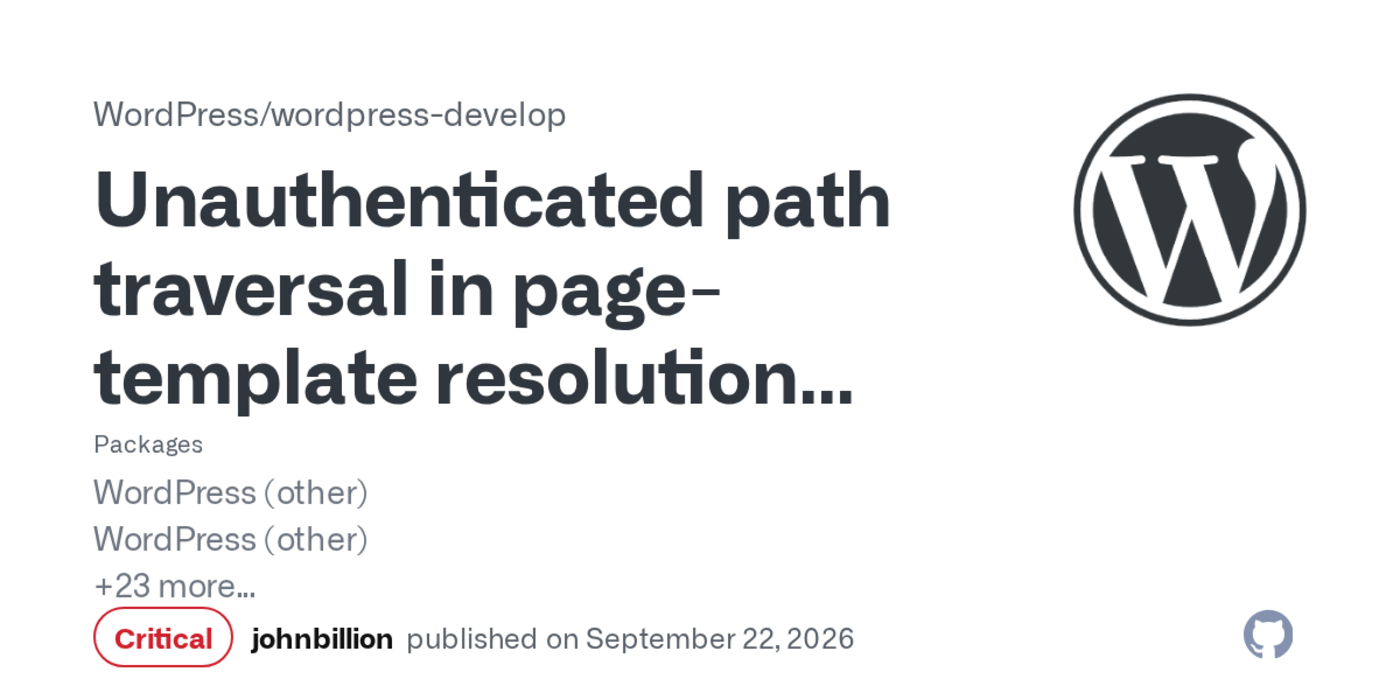 wordpress unauthenticated path traversal leading to conditional rce