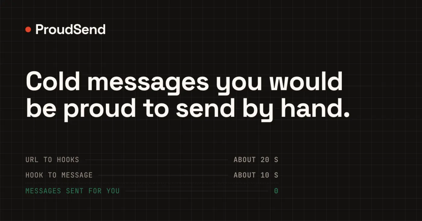 proudsend cold outreach drafts that cite the line they came from