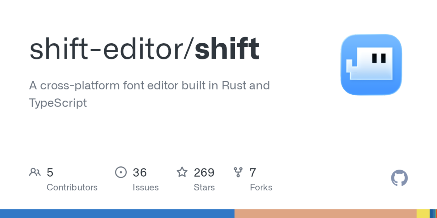 a modern crossplatform font editor built with typescript and rust