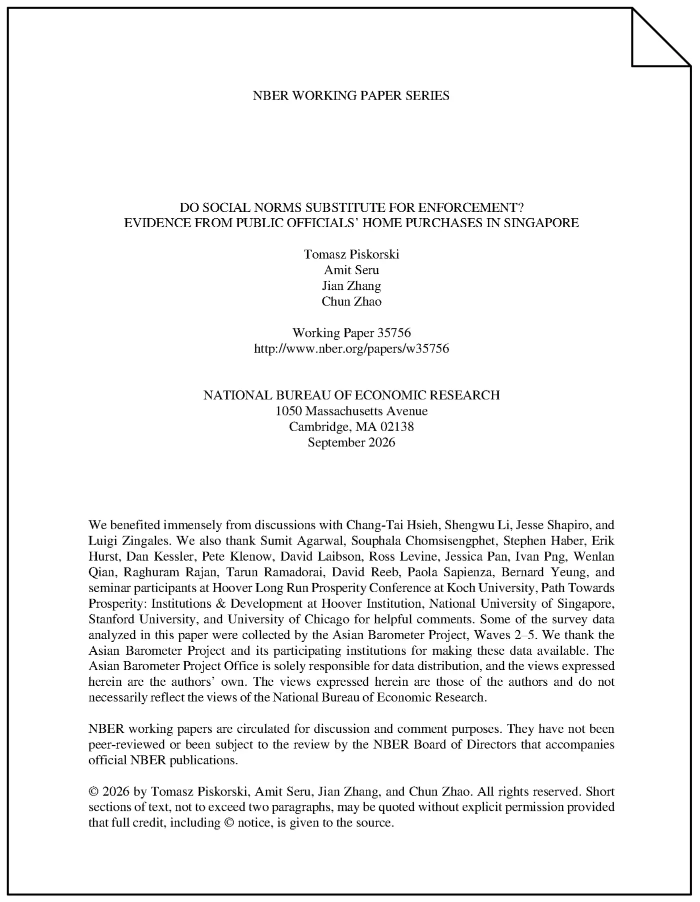 do social norms substitute for enforcement pdf